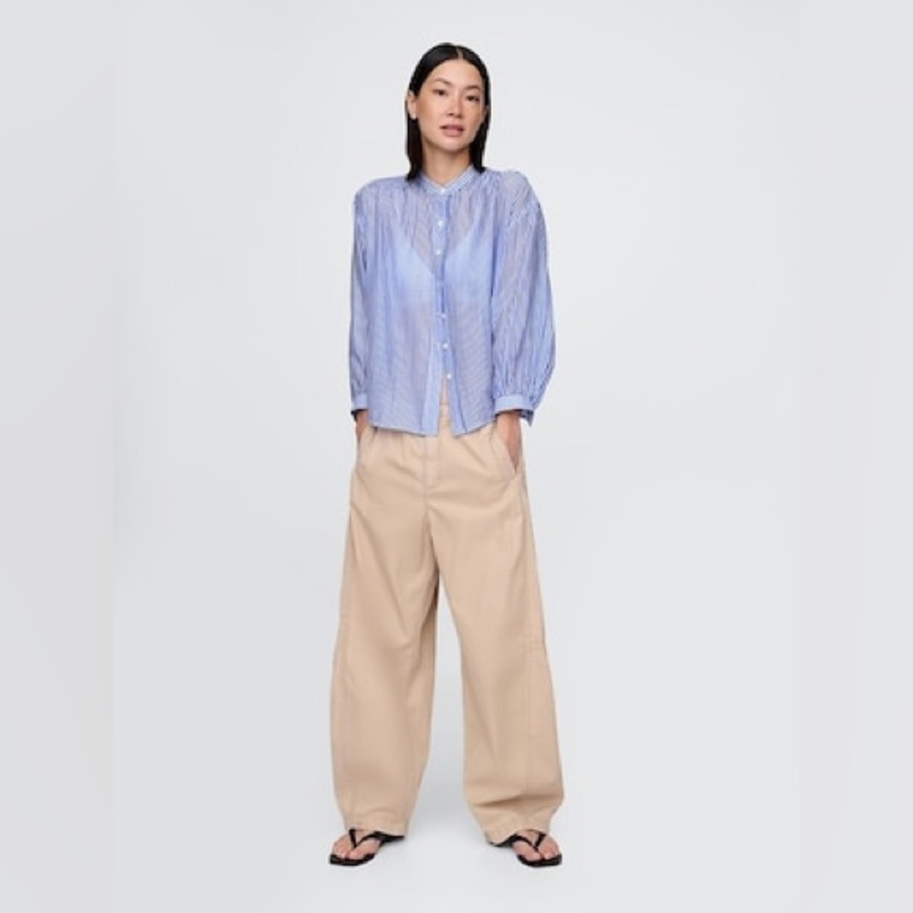 GAP Sheer Button-Front Shirt